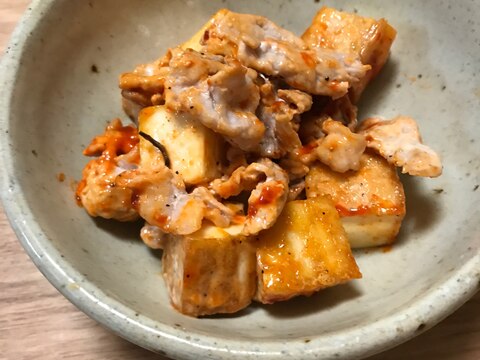 豚肉と厚揚げのコチュマヨ炒め